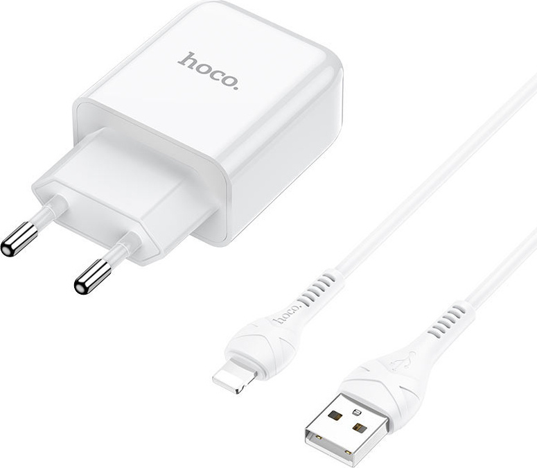 Hoco Nabíjecí AC adaptér pro iPhone a iPad - Hoco, N2 Vigour White + Lightning kabel