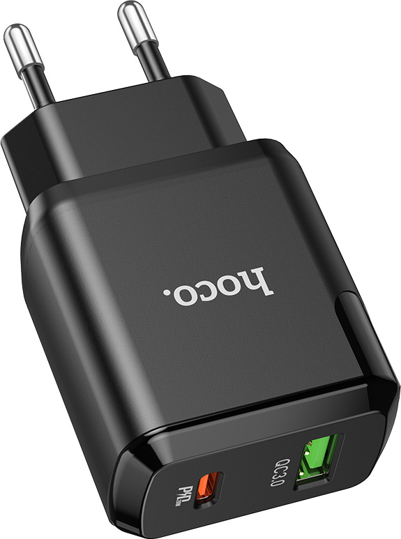 Hoco Rychlá USB nabíječka do sítě - Hoco, N5 Favor PD20W/QC3.0 Black