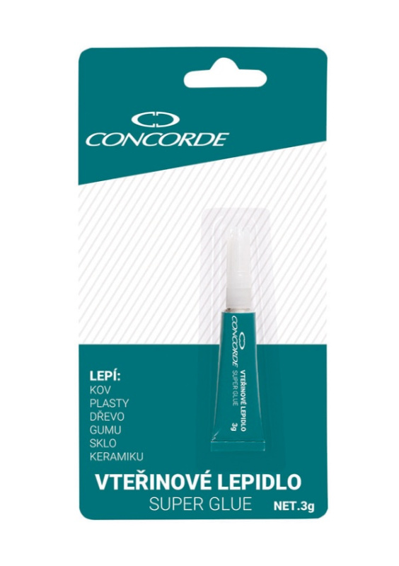 Vteřinové lepidlo CONCORDE, 3g, blistr CONCORDE