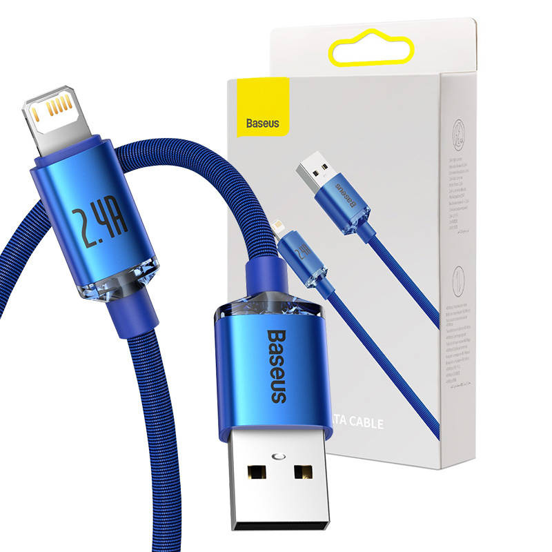 Baseus Crystal Shine Series kabel USB-A/Lightning (20W) 1,2m modrý
