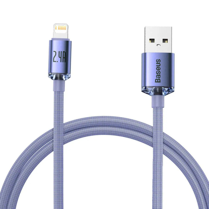Baseus Crystal Shine Series kabel USB-A/Lightning (20W) 1,2m fialový