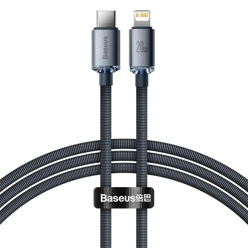 Baseus Crystal Shine Series kabel USB-C/Lightning (20W) 1,2m černý