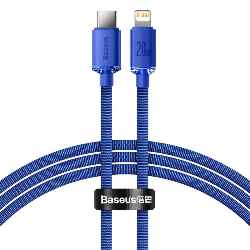 Baseus Crystal Shine Series kabel USB-C/Lightning (20W) 1,2m modrý