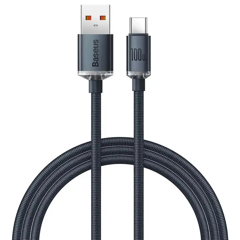Baseus Crystal Shine Series kabel USB-A/USB-C (100W) 1,2m černý
