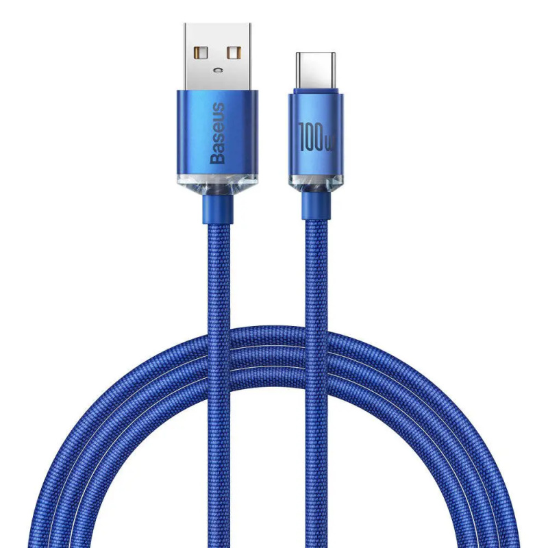 Baseus Crystal Shine Series kabel USB-A/USB-C (100W) 1,2m modrý