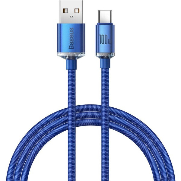 Baseus Crystal Shine Series kabel USB-A/USB-C (100W) 1,2m modrý