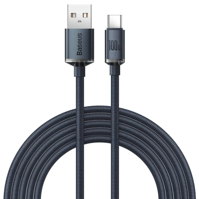 Baseus Crystal Shine Series kabel USB-A/USB-C (100W) 2m černý