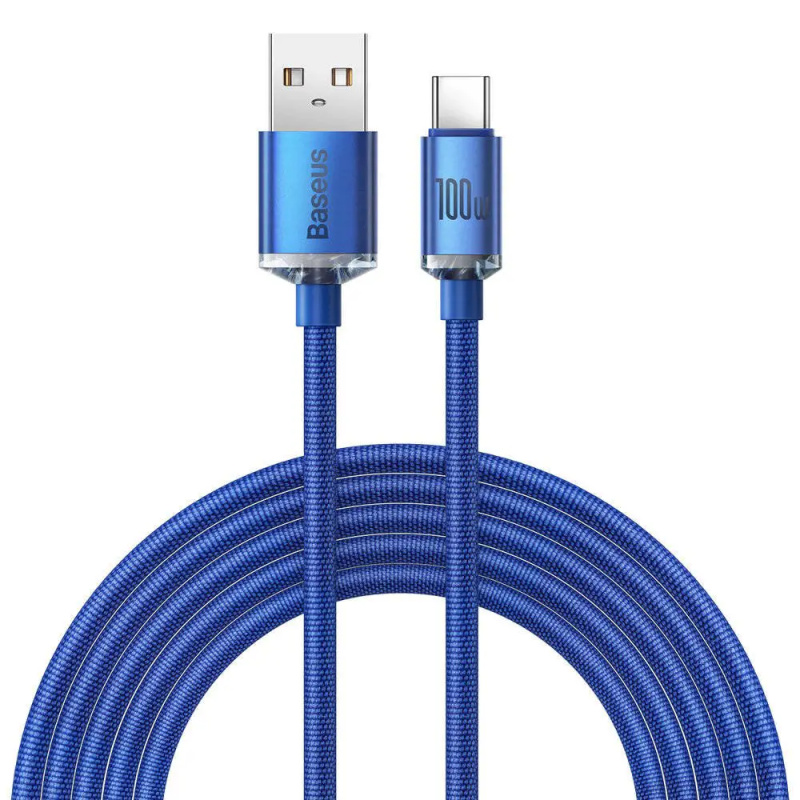 Baseus Crystal Shine Series kabel USB-A/USB-C (100W) 2m modrý
