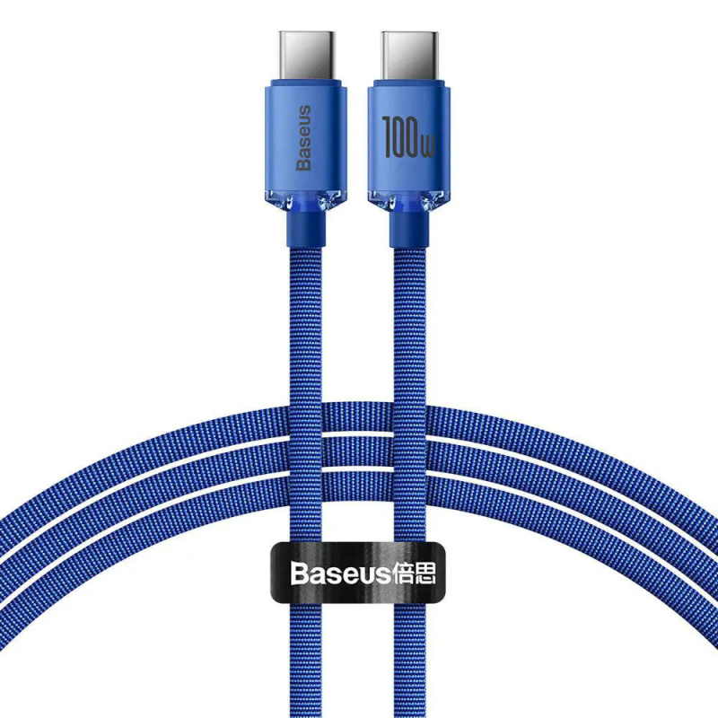Baseus Crystal Shine Series kabel USB-C/USB-C (100W) 1,2m modrý