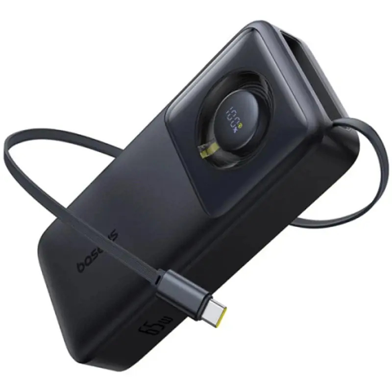Baseus Powerbanka Free2Pull 20000mAh 65W s kabelem USB-C černá Černá