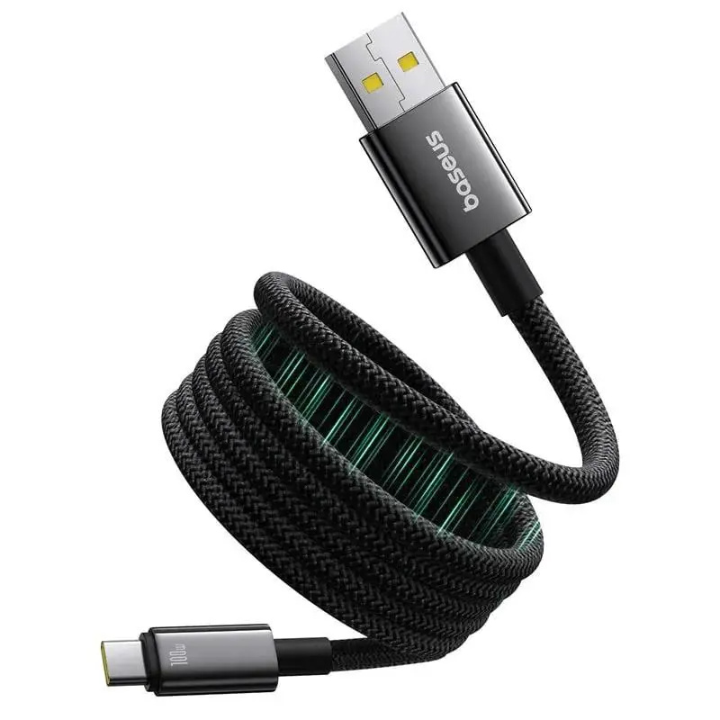 Baseus Tungsten Gold magnetický kabel USB/USB-C 1m 100W černý