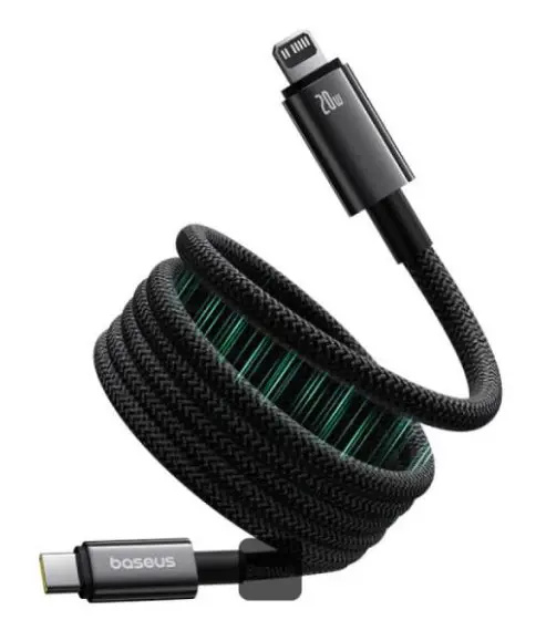 Baseus CATLWJ-01 Tungsten Gold USB-C/Lightning, PD 20W, 1m, černý Černá