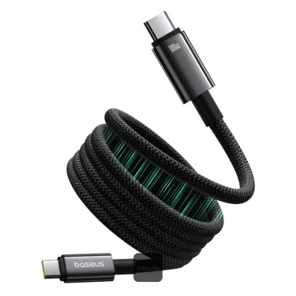 Baseus Tungsten Gold magnetický kabel USB-C/USB-C 1m 100W černý