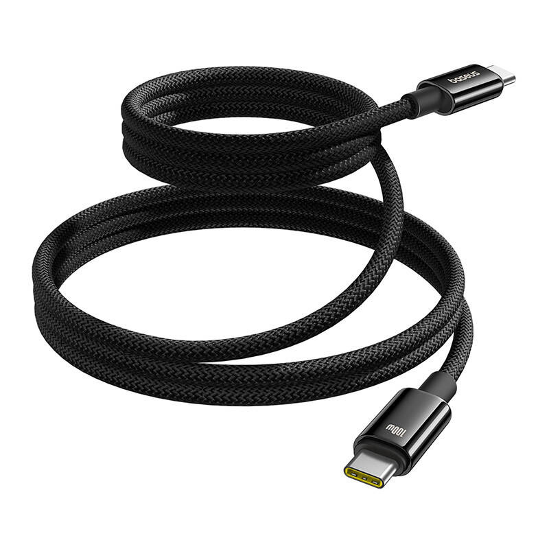 Baseus Tungsten Gold magnetický kabel USB-C/USB-C 1m 100W černý