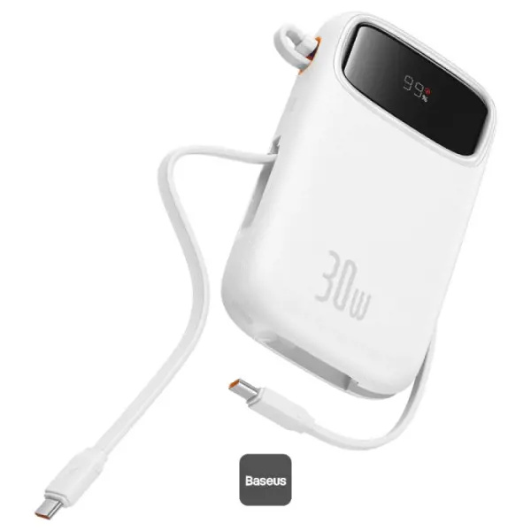 Baseus Qpow2 powerbanka 10000mAh bílá Bílá