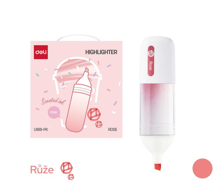 Zvýrazňovač s vůní DELI EU188-PK pastel růžový DELI GROUP CO., LTD.
