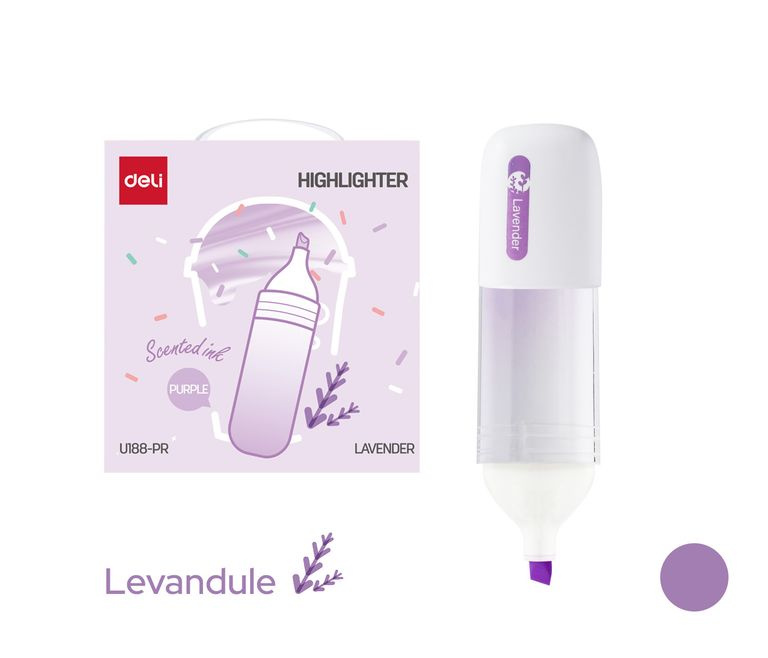 Zvýrazňovač s vůní DELI EU188-PR pastel fialový DELI GROUP CO., LTD.