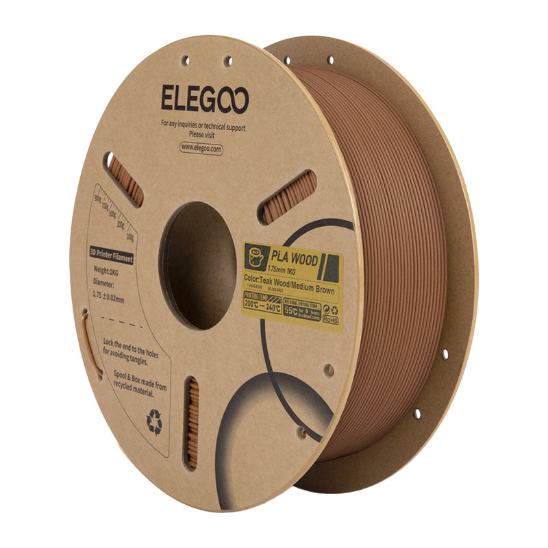 Elegoo PLA filament s dřevěnými vlákny indický dub