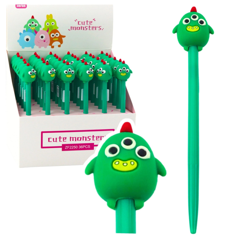 Gelové pero Zelený Stvoření s Modrým Inkoustem 17 cm 0,5 mm