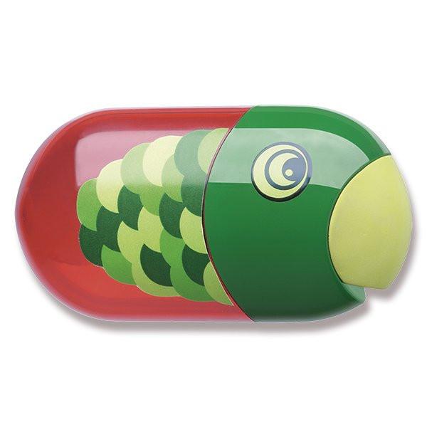 Ořezávátko Faber Castell Fish dvojité s pryží a zásobníkem Faber-Castell