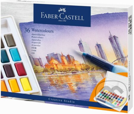 Akvarelové barvy Faber-Castell s paletkou 36 barev Faber-Castell