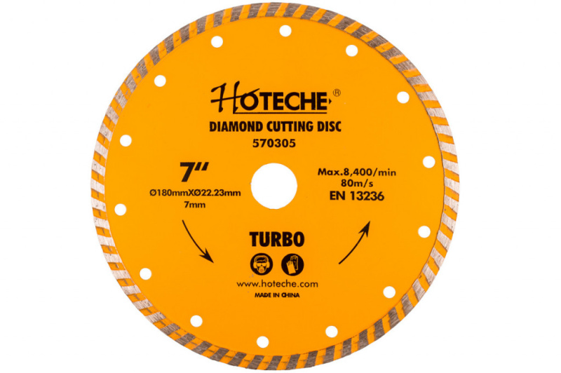 Diamantový řezný kotouč 180 mm, TURBO - HT570305