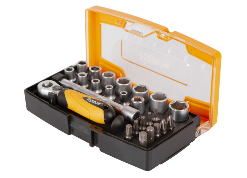 Sada nástrčných klíčů s golou, 1/4", 25 ks - HT202102