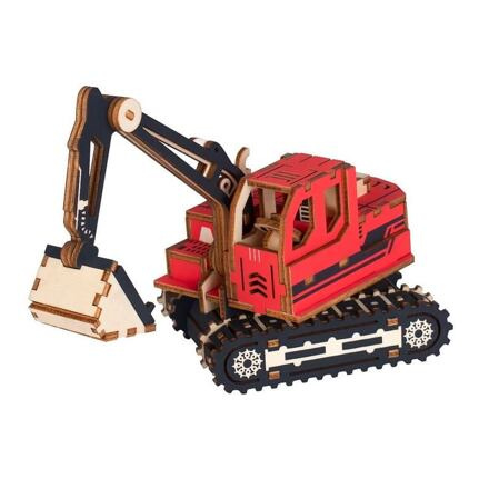 Woodcraft Dřevěné 3D puzzle Rypadlo červená, 168 ks