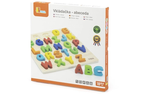 Dřevěná vkládačka s písmeny pro děti