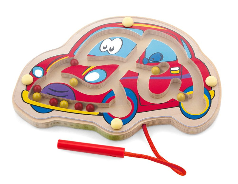 Viga Dřevěný kuličkový labyrint auto