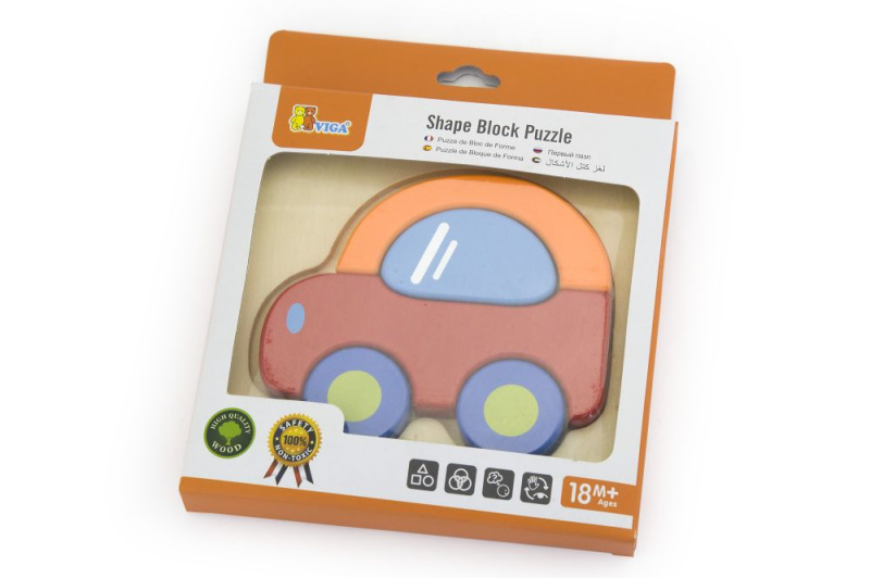 Viga první dřevěné puzzle pro děti auto