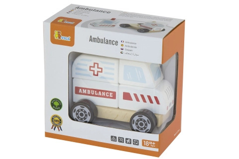 Viga dřevěná skládačka sanitka