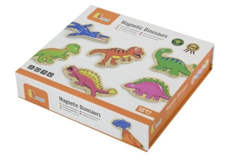 Viga dřevěné magnety 20 ks dinosauři