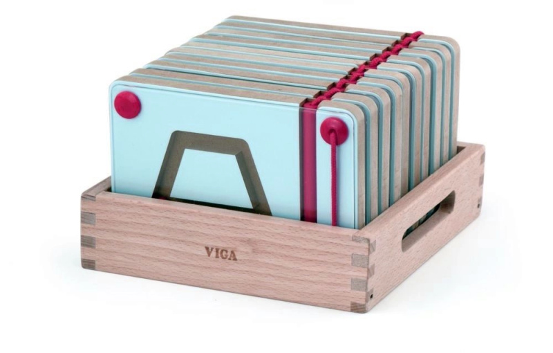 Dřevěná magnetická psací tabulka pro nácvik geometrických tvarů