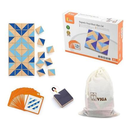 Viga dřevěná magnetická mozaika - multicolor