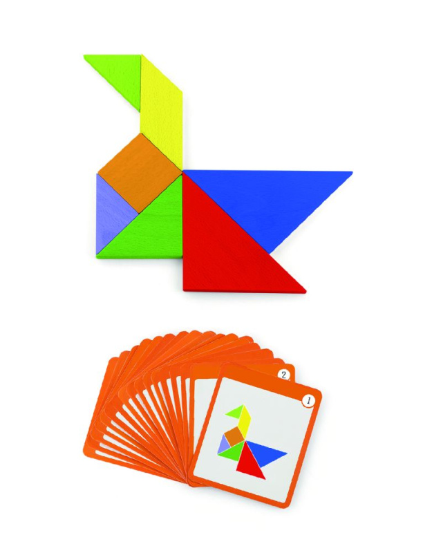 Dřevěné magnetické tangramy