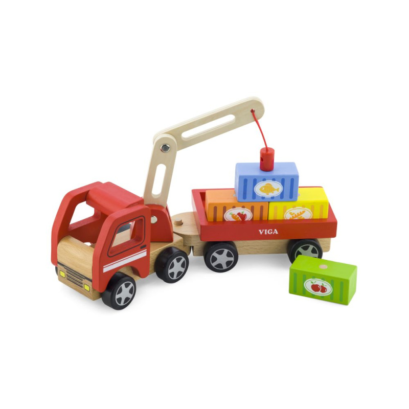 Viga Autojeřáb dřevěný s nákladem