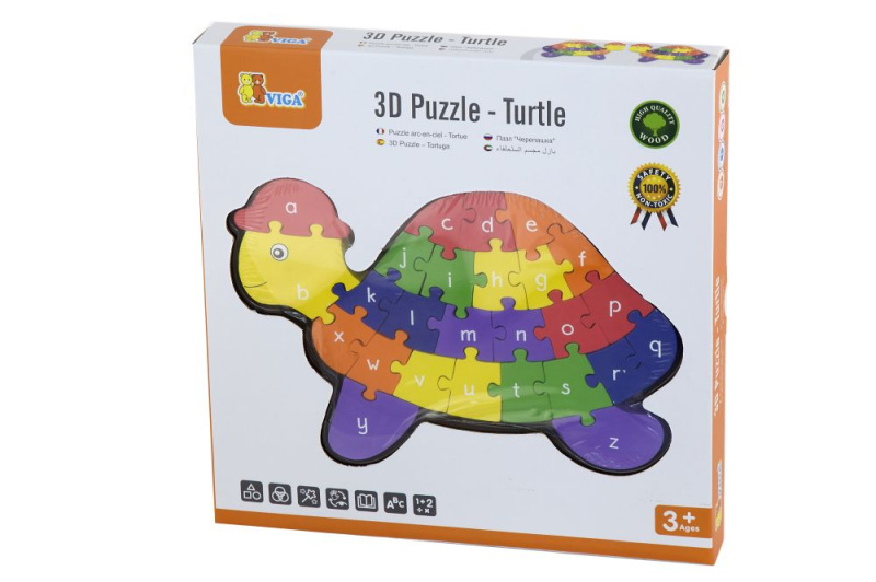 Viga 3D Puzzle - Želva s písmenky