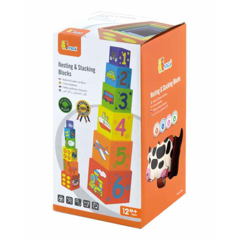 Dřevěné stavěcí kostky 6 ks