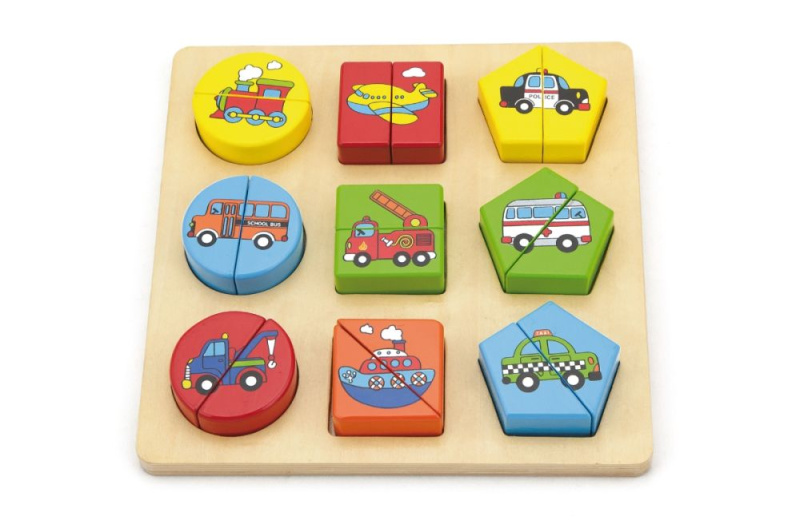Viga Dřevěné puzzle vkládačka - doprava