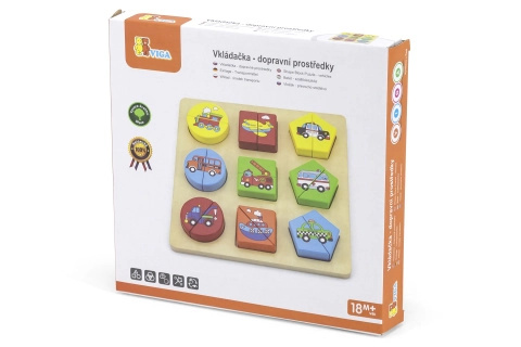 Viga Dřevěné puzzle vkládačka - doprava
