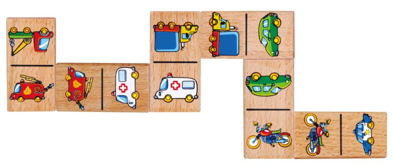 Dřevěné domino - auta