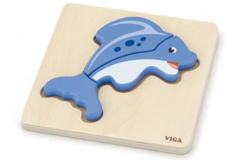 Viga dřevěné puzzle pro nejmenší delfín