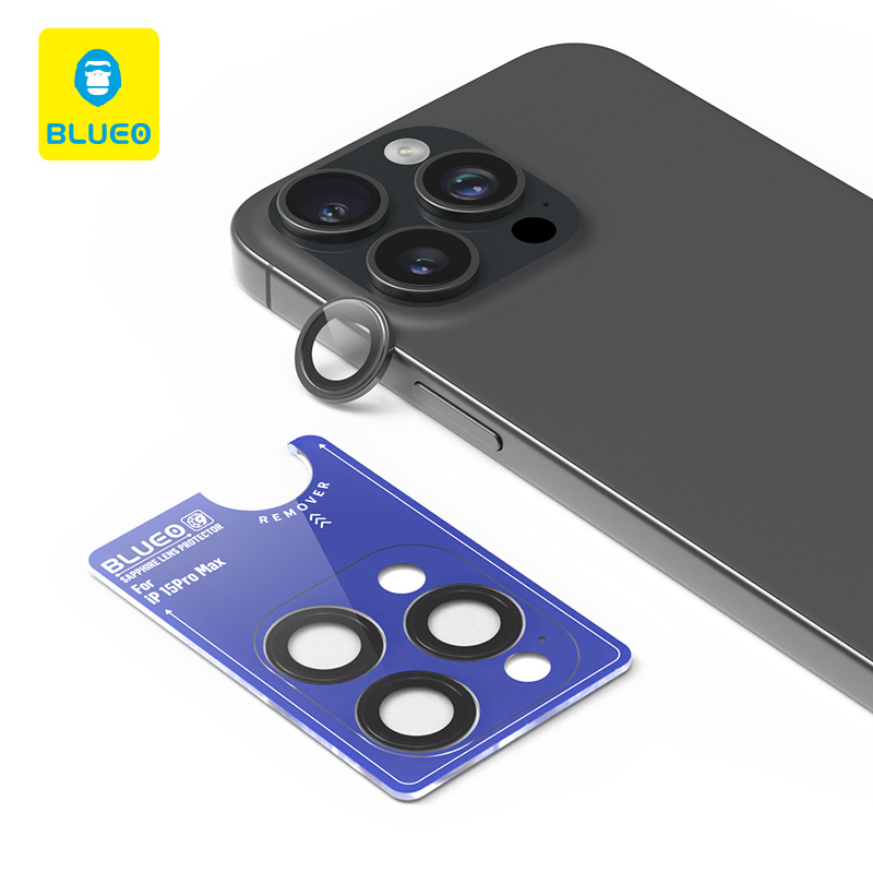 Safírové sklo na čočky pro iPhone 15 Pro Max Blueo - černé
