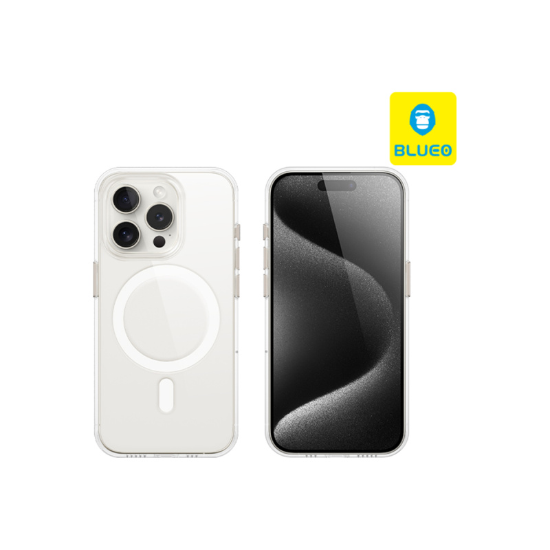 Apple MagSafe kryt na iPhone 15 Pro Blueo Crystal Pro Drop Case - průhledný