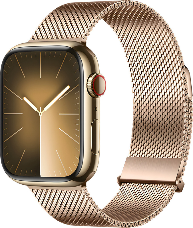 DuxDucis Řemínek na Apple Watch 38mm / 40mm / 41mm / 42mm - DuxDucis, Milanese Pro Gold