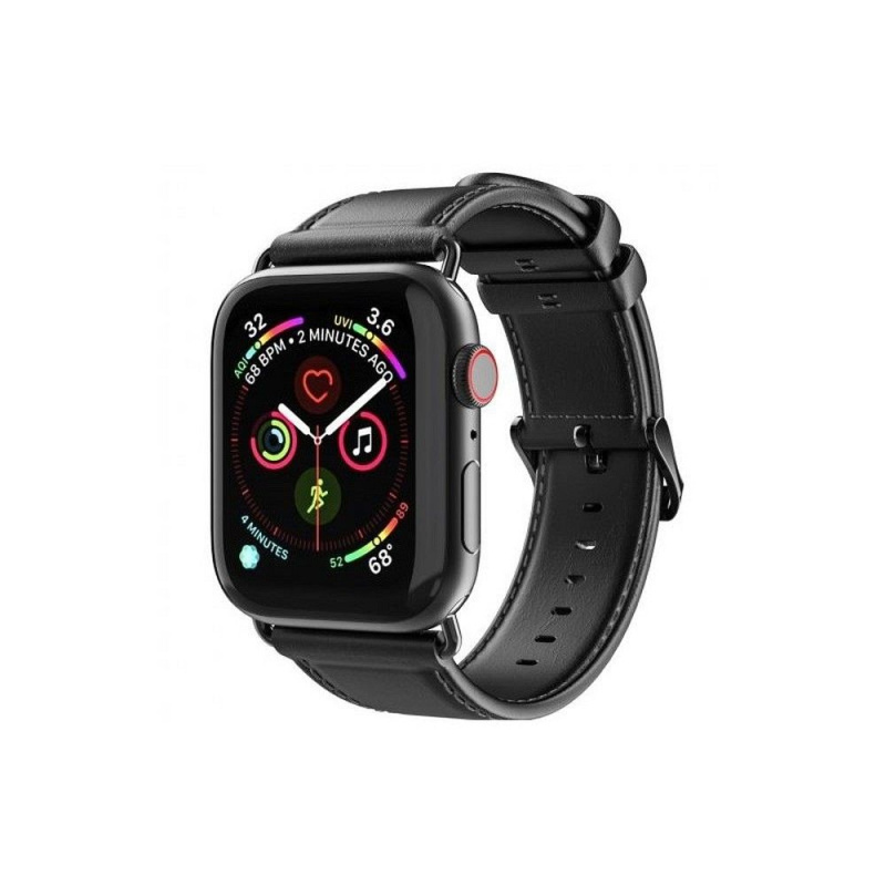 DUX DUCIS YA - Z přírodní kůže řemínek Apple Watch 38/40/41mm černý
