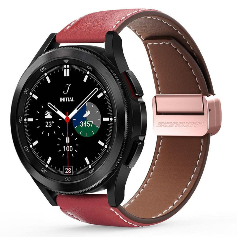 DUX DUCIS YA - Z přírodní kůže řemínek Samsung Galaxy Watch / Huawei Watch / Honor Watch (22mm band) červená