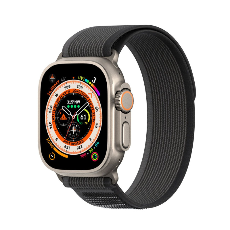 DUX DUCIS YJ - Nylonový řemínek Apple Watch 42/44/45/49mm černo šedý