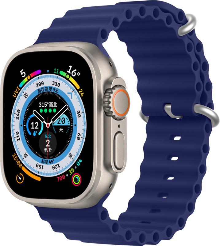 DUX DUCIS Ocean Wave sportovní silikonový řemínek pro Apple Watch 42/44/45mm modrá